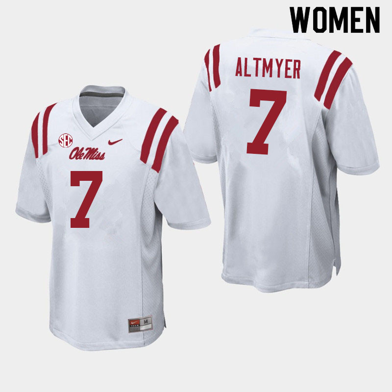Women #7 Luke Altmyer Ole Miss Rebels College Football Jerseys Sale-White